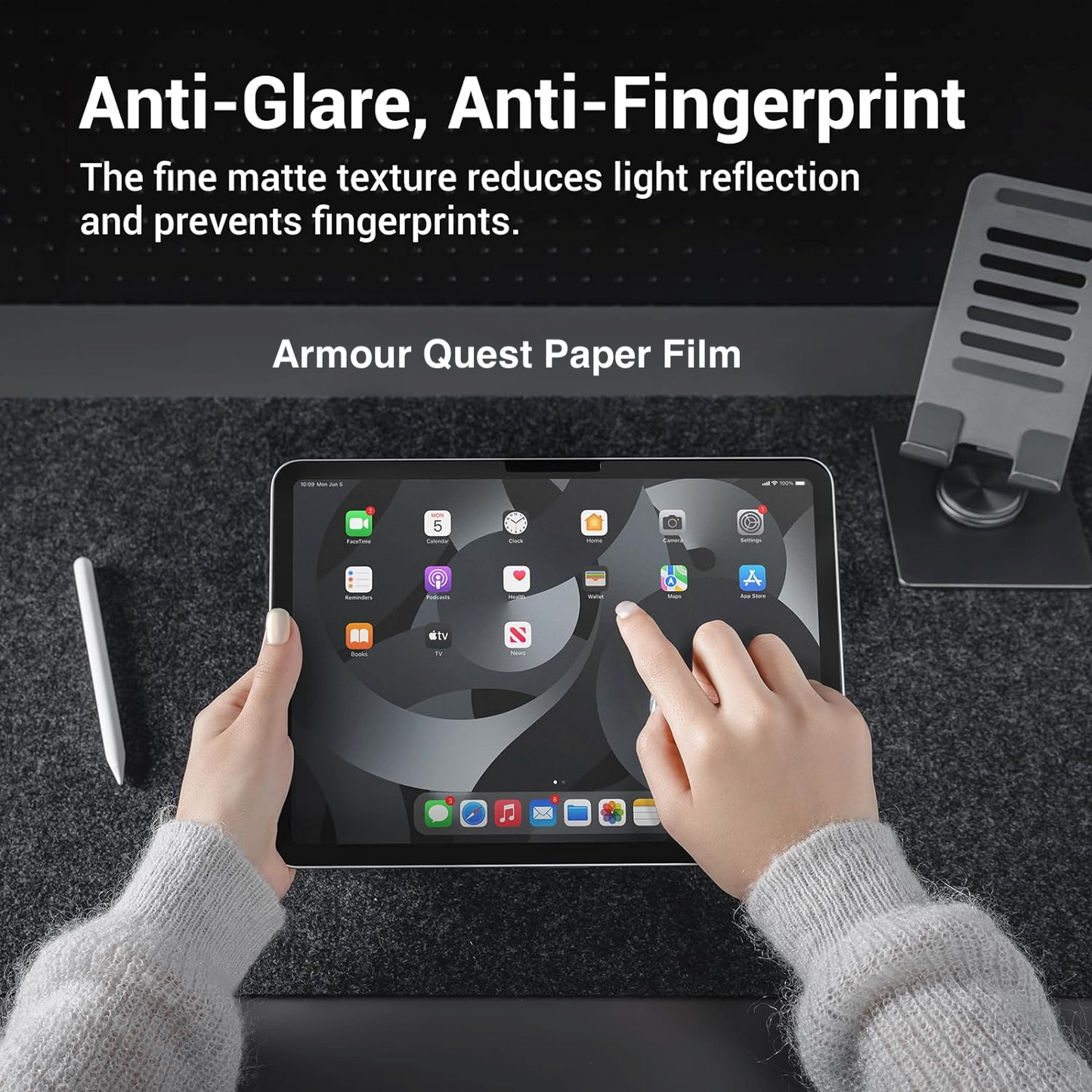 Armour Quest™ Paper Feel Screen Protector (With Micro-beads technology) For iPad Pro 11 (2024) 5th Gen.